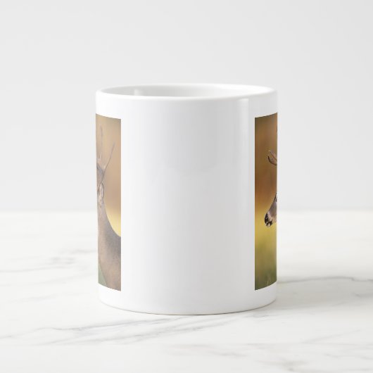 オドコイレウス・バージニアヌス・ホワイトテール・ディアー ジャンボコーヒーマグカップ (正面)
