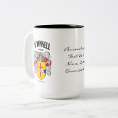 オドネル家紋、翻訳と意味 ツートーンマグカップ (正面左)