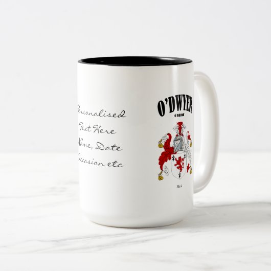 オドワイヤー家紋、翻訳と意味 ツートーンマグカップ (正面右)