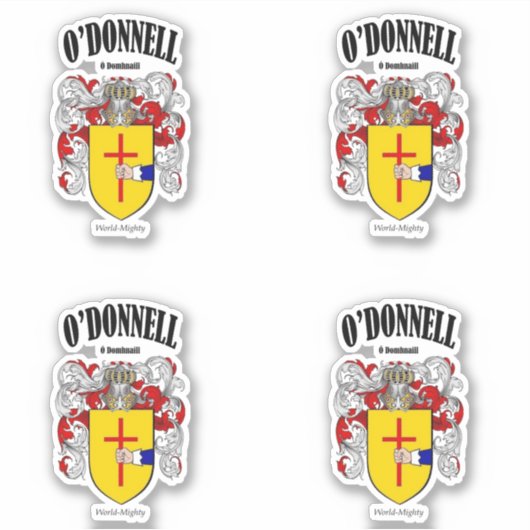 オドンネルクレストIrish翻訳と意味(x4) シール (正面)