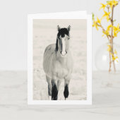 オナキ折りグリーティングカードの野生馬 カード (黄色い花)