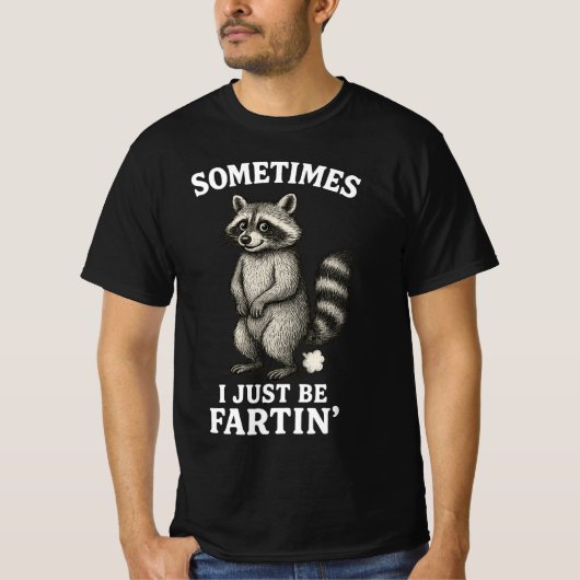 オナラをするアライグマ Tシャツ (正面)