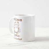 オナラをするカエル おもしろくて失礼な コーヒーマグカップ (正面左)