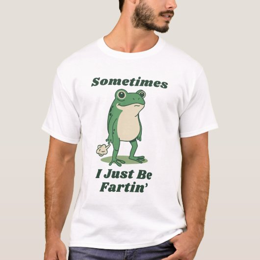 オナラをするカエル ミーム Tシャツ (正面)