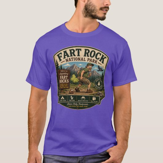 オナラロック国立公園 楽しいキャンプのユーモア Tシャツ (正面)