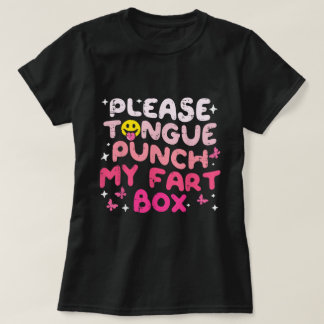 オナラ箱を舌で殴ってください クリングジョーク Tシャツ