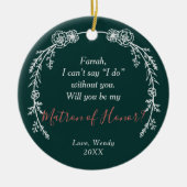 オナーのマトロンパーソナライズされたプロポーザルBohoローレル セラミックオーナメント (正面)