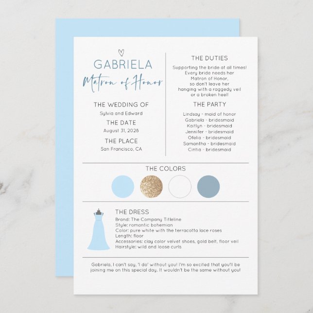 オナーの提案と情報の詳細 (正面/裏面)