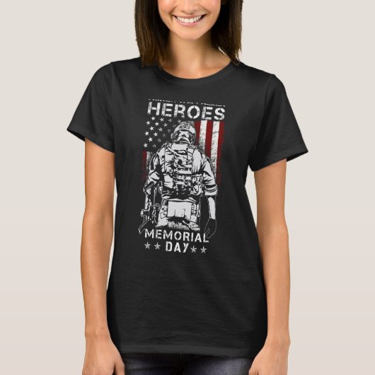 オナーザヒーロ落ちたーズ兵士メモリアルデーヴェート Tシャツ (正面)