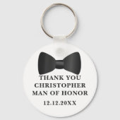 オナーズブラックボウタイ結婚式の引き出物キーチェーン キーホルダー (正面)