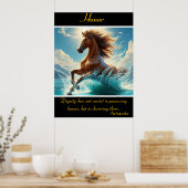 オナーダンスミディアムターコイズウォーター ポスター (キッチン)