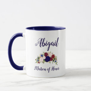 オナーネイビーブルーマルサラフローラ結婚ズ マグカップ
