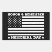 オナーリミーブメントメモリアルデーアーミー軍隊クールパパ 長方形シール (正面)
