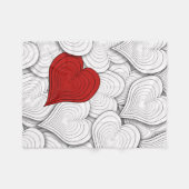 オニオンお洒落ハートイラストレーション フリースブランケット (正面(横))