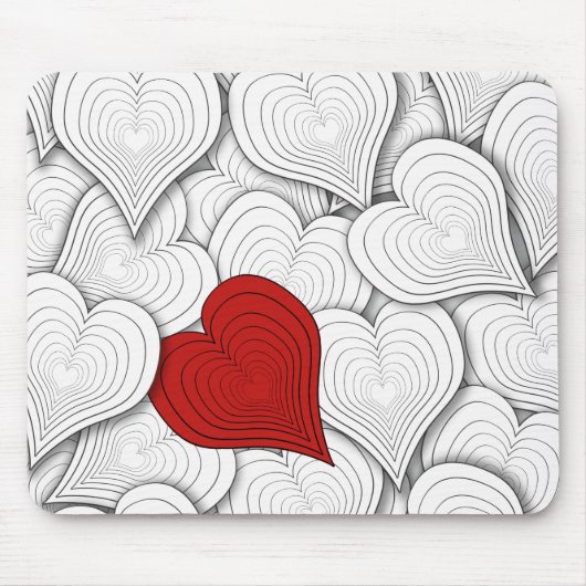 オニオンお洒落ハートイラストレーション マウスパッド (正面)