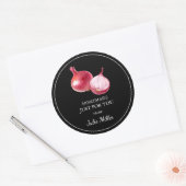 オニオンの赤いラベルのためだけの手作り ラウンドシール (封筒)