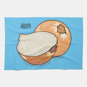 オニオンカートゥーンイラストレーション キッチンタオル