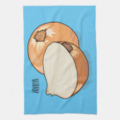 オニオンカートゥーンイラストレーション キッチンタオル (縦)