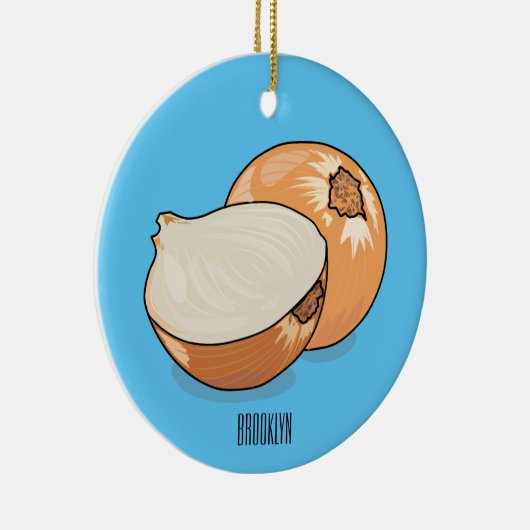 オニオンカートゥーンイラストレーション セラミックオーナメント (右)