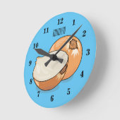 オニオンカートゥーンイラストレーション ラウンド壁時計 (傾斜)