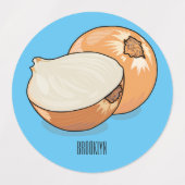 オニオンカートゥーンイラストレーション ラベル (デザイン1)