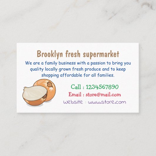 オニオンカートゥーンイラストレーション 名刺 (正面)