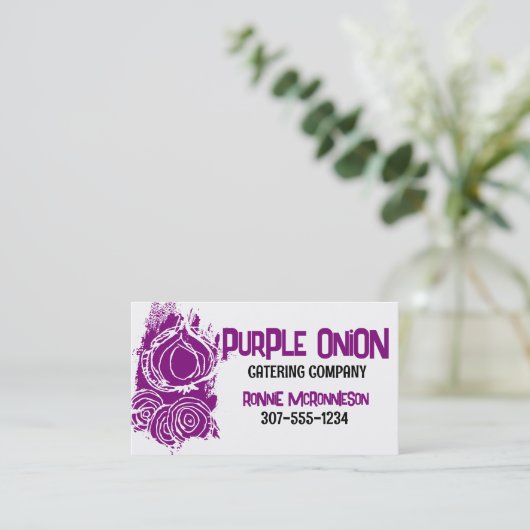オニオンドードル料理シェフケータリング名刺 名刺 (スタンド正面)