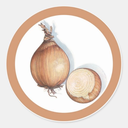 オニオンフレーバーのシール円ラベル ラウンドシール (正面)