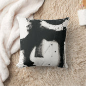 オニキスのジェスチャー – 黒いストロ絵を描ック クッション (ブランケット)