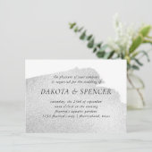 オニキスのスプラッシュ |ブラックチャコールウォーター結婚カラー 招待状 (スタンド正面)