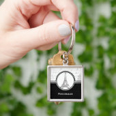 オニキスエッフェルタワーキーチェーン キーホルダー (手)