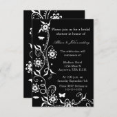 オニキスフローラスワールブライダルシャワー招待 招待状 (正面/裏面)