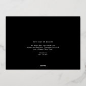 オニキス写真コラージュのフレームモダンメリークリスマス 箔シーズンカード (裏面)