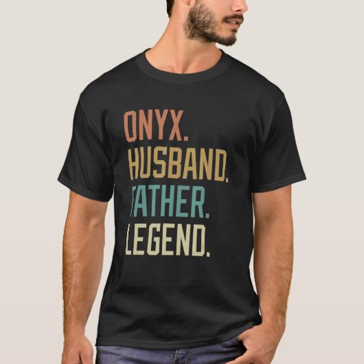 オニキス夫の父の伝説の父の日レトロ Tシャツ (正面)