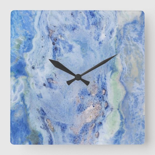 オニキス石模様アクリル壁掛け スクエア壁時計 (正面)