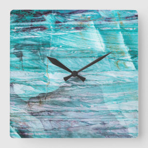 オニキス石模様アクリル壁時計 スクエア壁時計