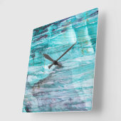 オニキス石模様アクリル壁時計 スクエア壁時計 (傾斜)