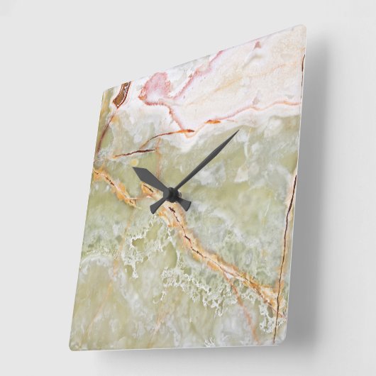 オニキス石模様アクリル壁時計 スクエア壁時計 (傾斜)