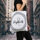 オニキス装飾円パーソナライズされたモノグラムトート トートバッグ