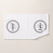 オニキス装飾円モノグラムバスタオルセット バスタオルセット (ハンドタオル)