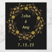 オニキス黒ベルベット |黒板グランジヴィンテージ ワインラベル (シングルラベル)