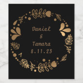 オニキス黒ベルベット |黒板グランジヴィンテージ ワインラベル (シングルラベル)