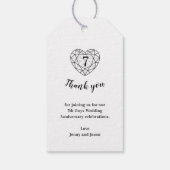 オニキス7周年結婚ハート宝石ラベル ギフトタグ (裏面)