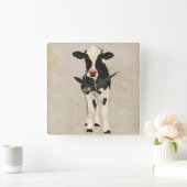 オニキス&アイボリー牛時計 スクエア壁時計 (ホーム)