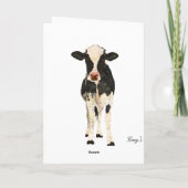 オニキス&アイボリー牛誕生日カード カード (裏面)