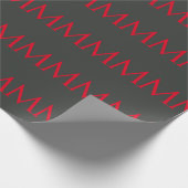 オニキス ブラック レッド モノグラム モダン ミニマリスト ラッピングペーパー (角)