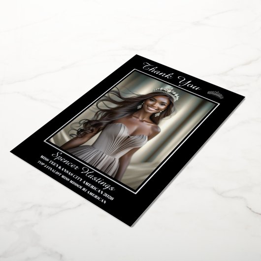 オニックスシャインフォイル印刷サンキューカード 箔シーズンカード (回転した状態)