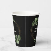 オニックス ボタニカル ユーカリ エレガント ブライダル シャワー 紙コップ (右)