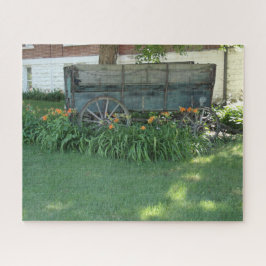 オニユリと古い農園ワゴン ジグソーパズル