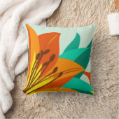 オニユリのデザインの枕 クッション (ブランケット)